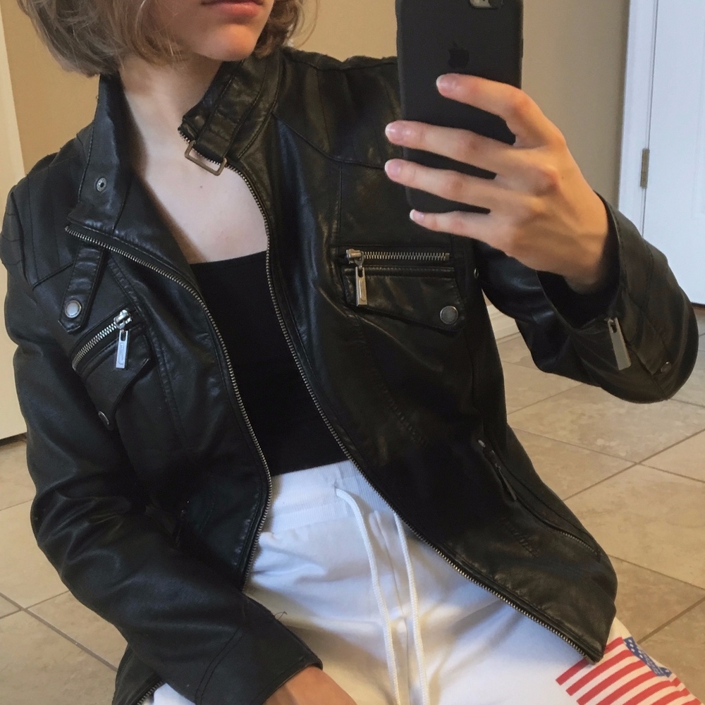 Faux Leather Black Jacket